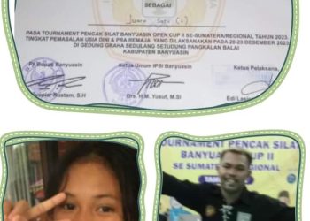 Kakak Beradik Rebut Juara Pencak Silat Open Cup II Di Banyuasin