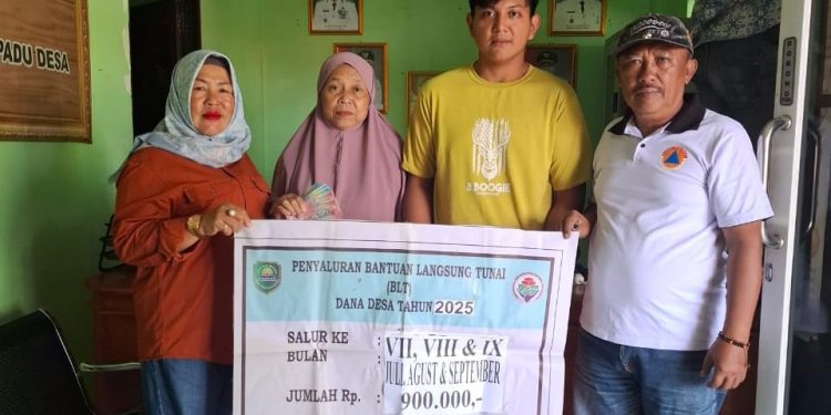Kades Cigadog Kecamatan Cisalak  Hj.Cucu Nurjanah Bagikan BLT DD Tepat Sasaran Bagi Warga Yang Membutuhkan